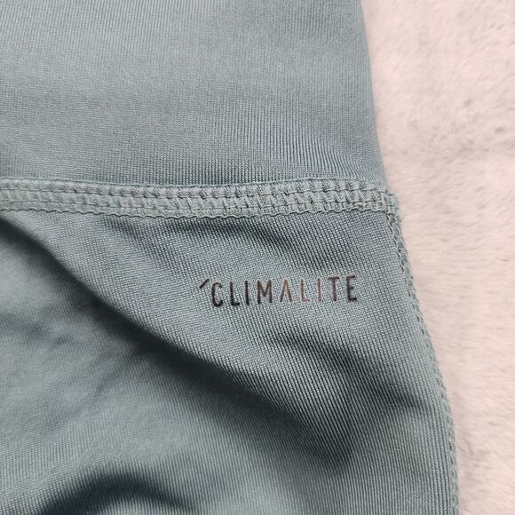 Adidas Leggings Womens S Green Climalite Logo Spellout Athletic Yoga Running Gym - Picture 5 of 12